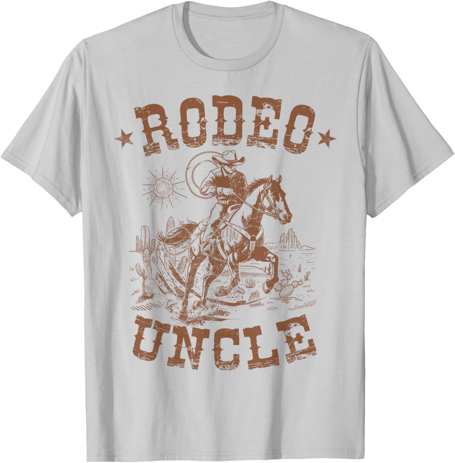 Rodeo Uncle Western Cowboy Family Matching Father's Day T-Shirt - T-Shirt | Ash