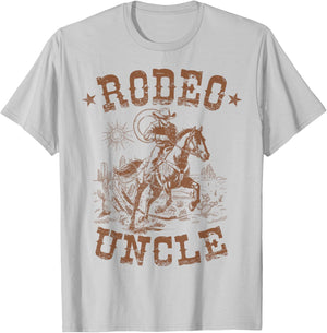 Rodeo Uncle Western Cowboy Family Matching Father's Day T-Shirt - T-Shirt | Ash