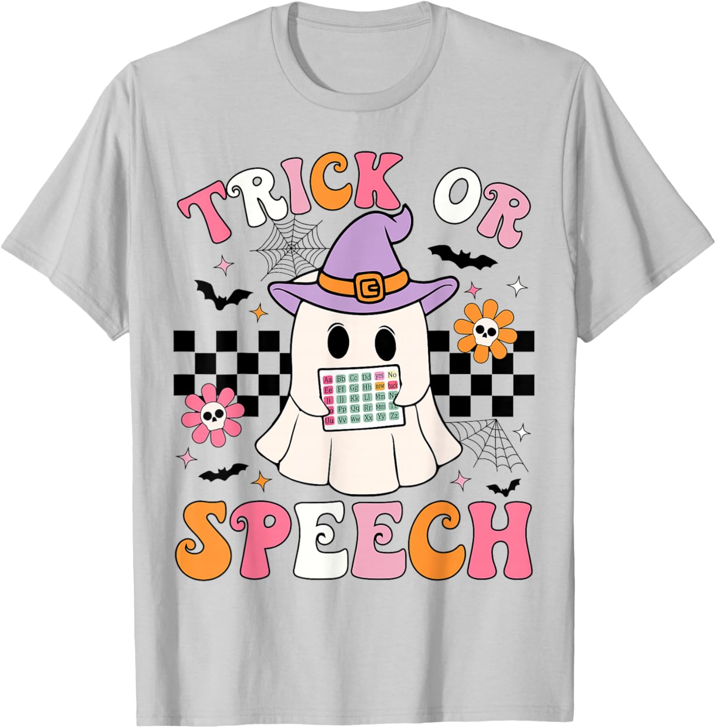 Trick or Speech Funny SLP Halloween Speech Therapy Halloween T-Shirt - T-Shirt | Ash