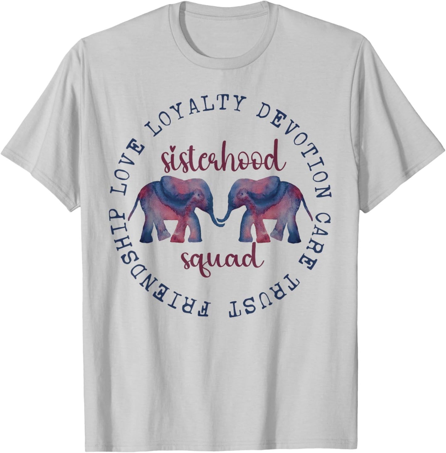 Elephant Friendship Sisterhood Squad Tribe Crew Friend Group T-Shirt - T-Shirt | Ash