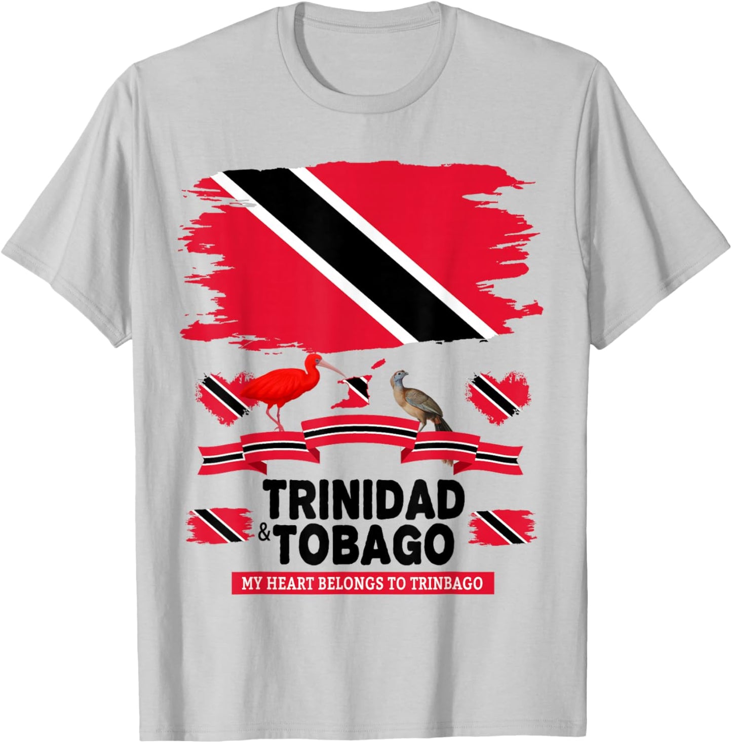 Trinidad Flag Idea with Trinidad & Tobago Culture T-Shirt - T-Shirt | Ash