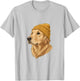 Golden Dog Retriever Yellow Beanie Art T-Shirt - T-Shirt | Ash