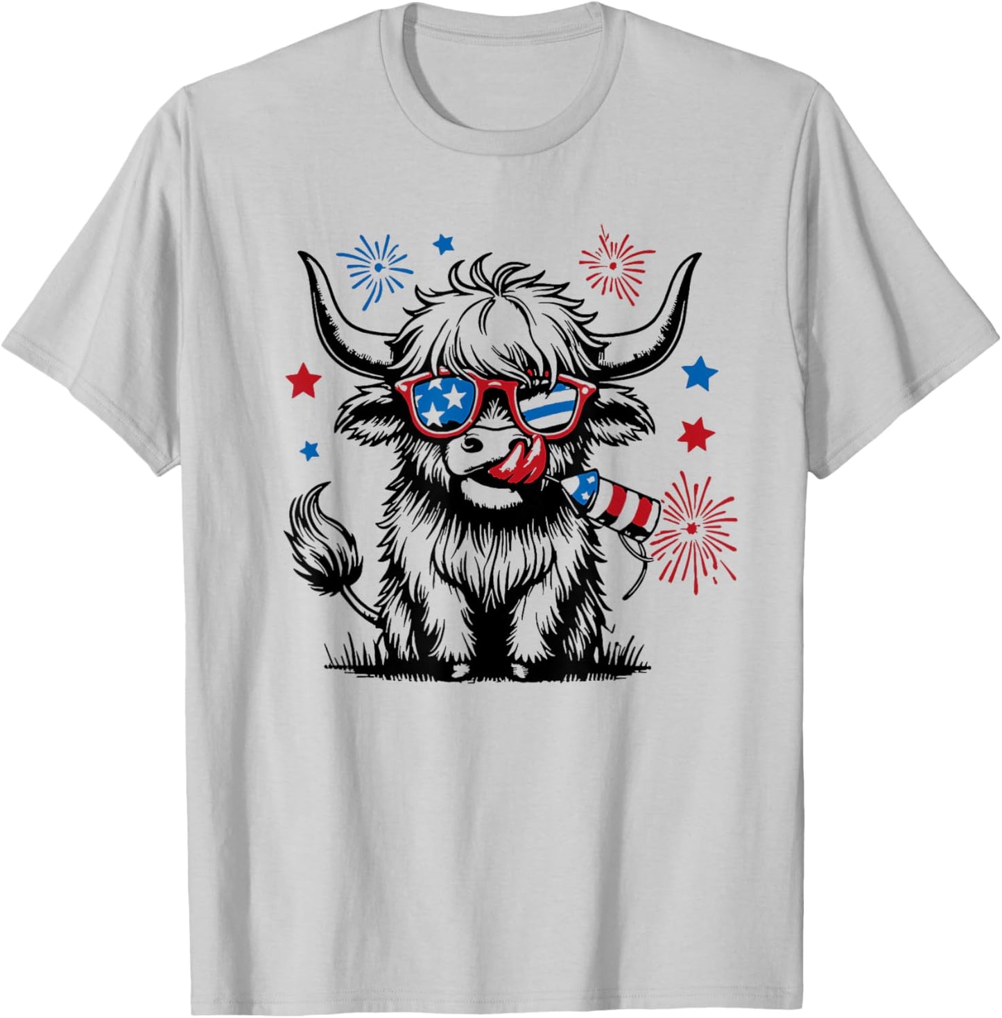 4th July Heifer T-Shirt - T-Shirt | Ash