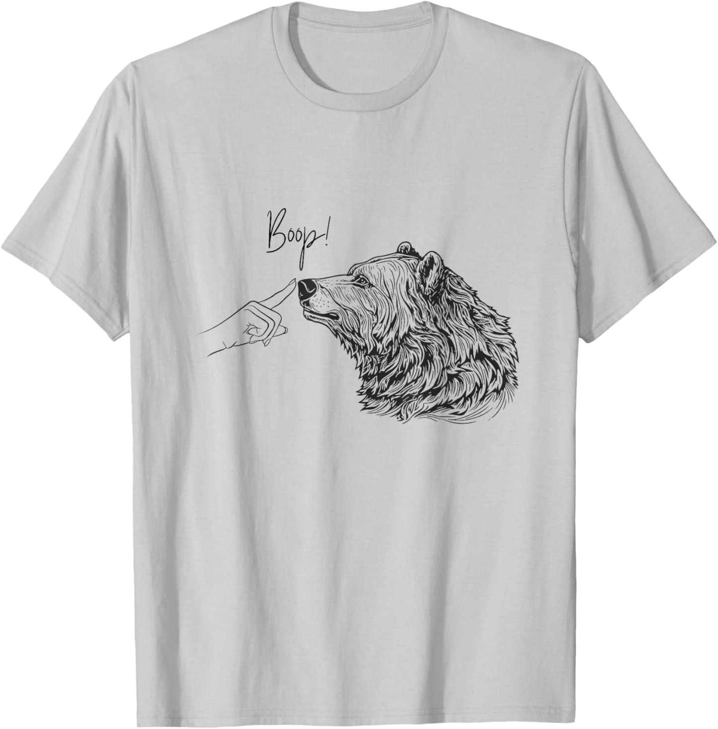 Boop Bear Funny Cute Nose Boop Forest Animal T-Shirt - T-Shirt | Ash