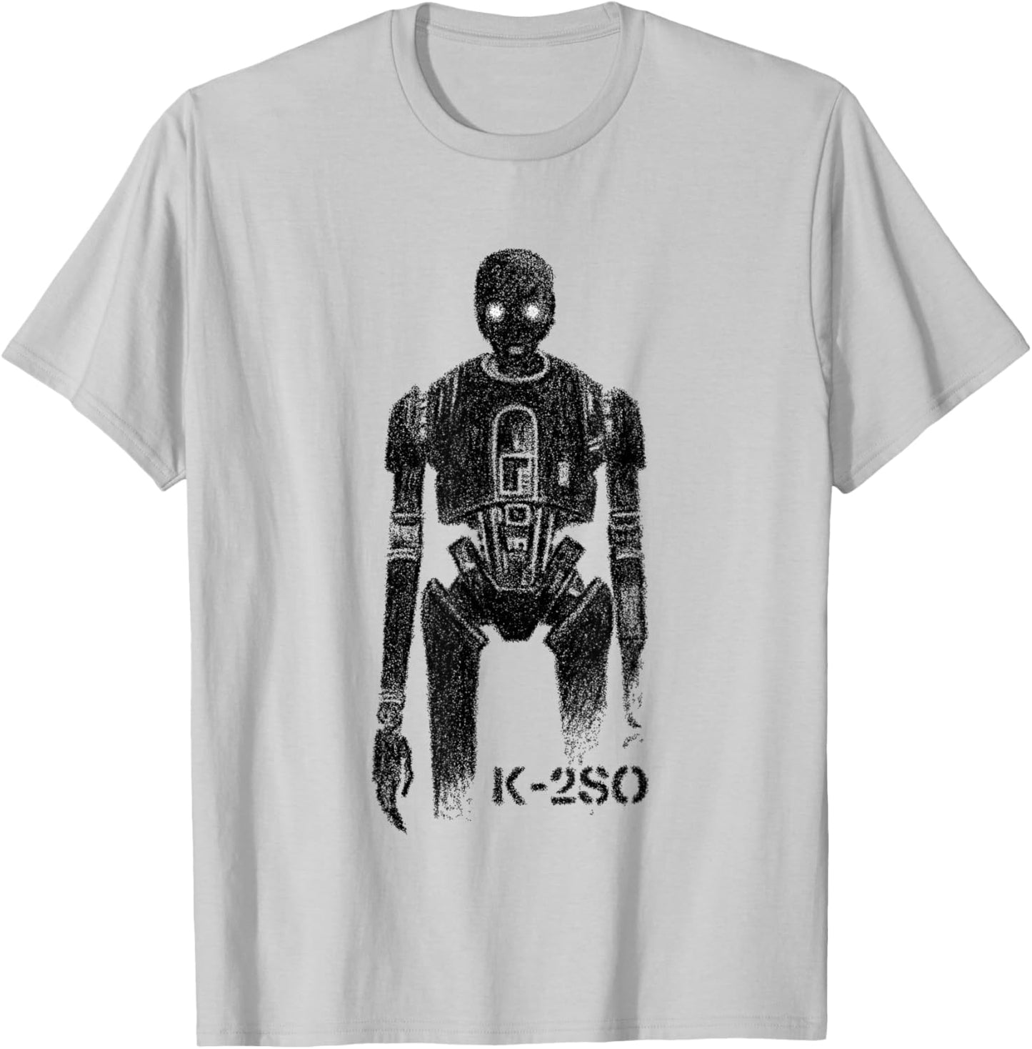 Star Wars Rogue One Iconic K-2SO Enforcer Droid Faded Logo T-Shirt - T-Shirt | Ash