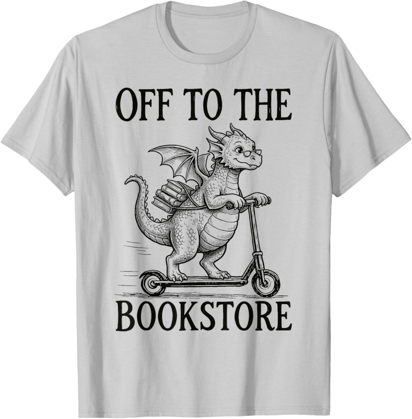 Off to The Bookstore Reading Bookworm T-Shirt - T-Shirt | Ash