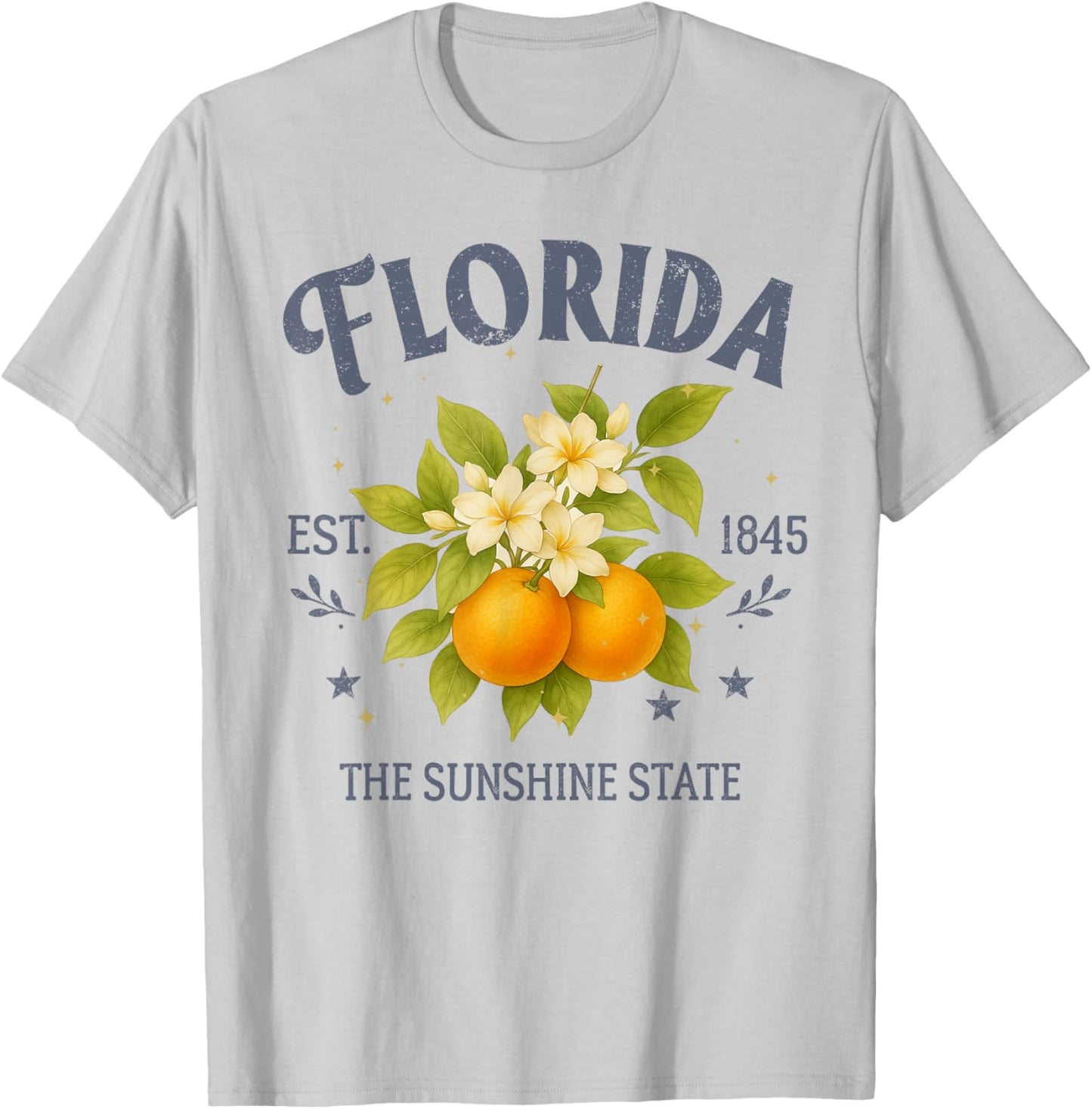 Florida The Sunshine A State Travel Souvenir Orange Blossom T-Shirt - T-Shirt | Ash