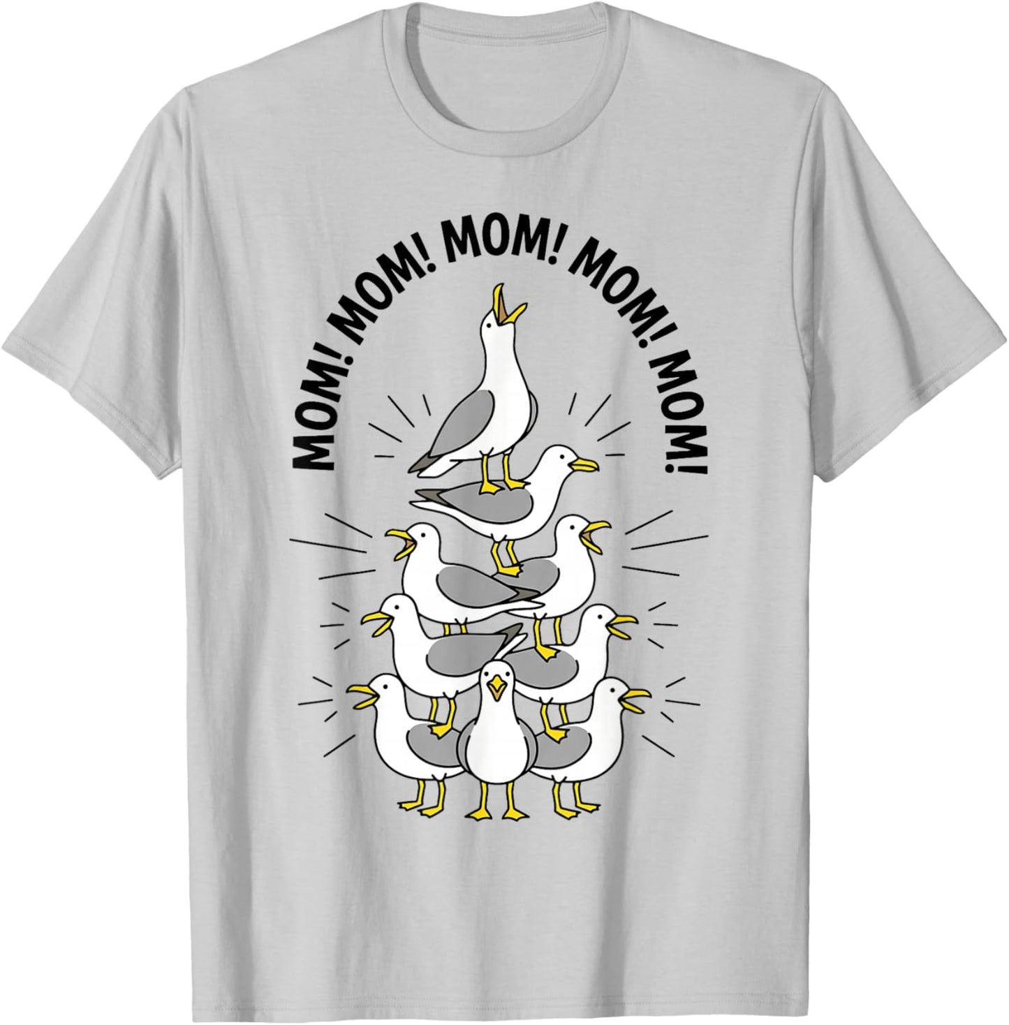 Seagull Mom Beach Ocean Bird Lover Mother's Day T-Shirt - T-Shirt | Ash