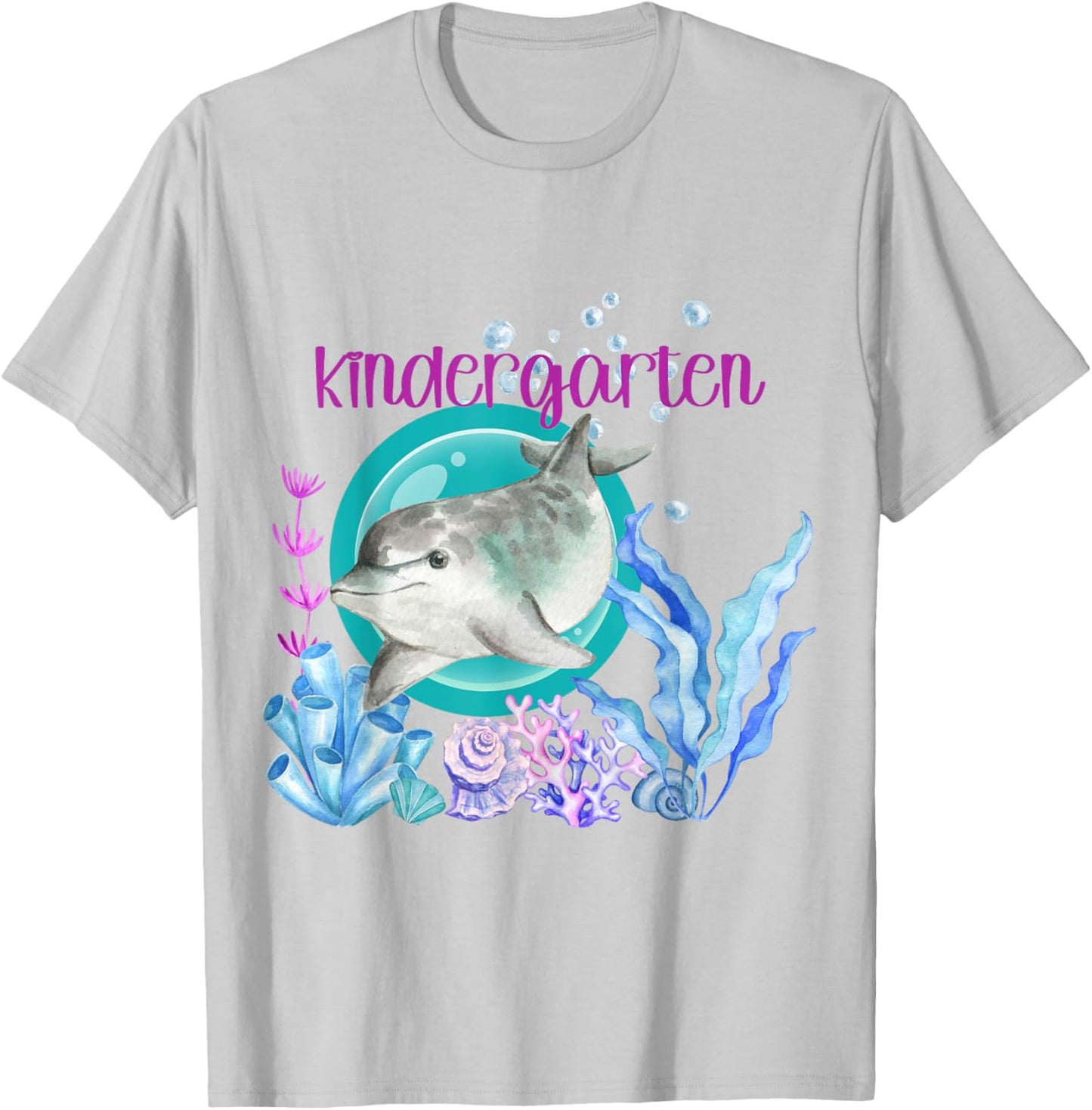 Kindergarten Teacher Dolphin Ocean Life Teaching Team Spirit T-Shirt - T-Shirt | Ash