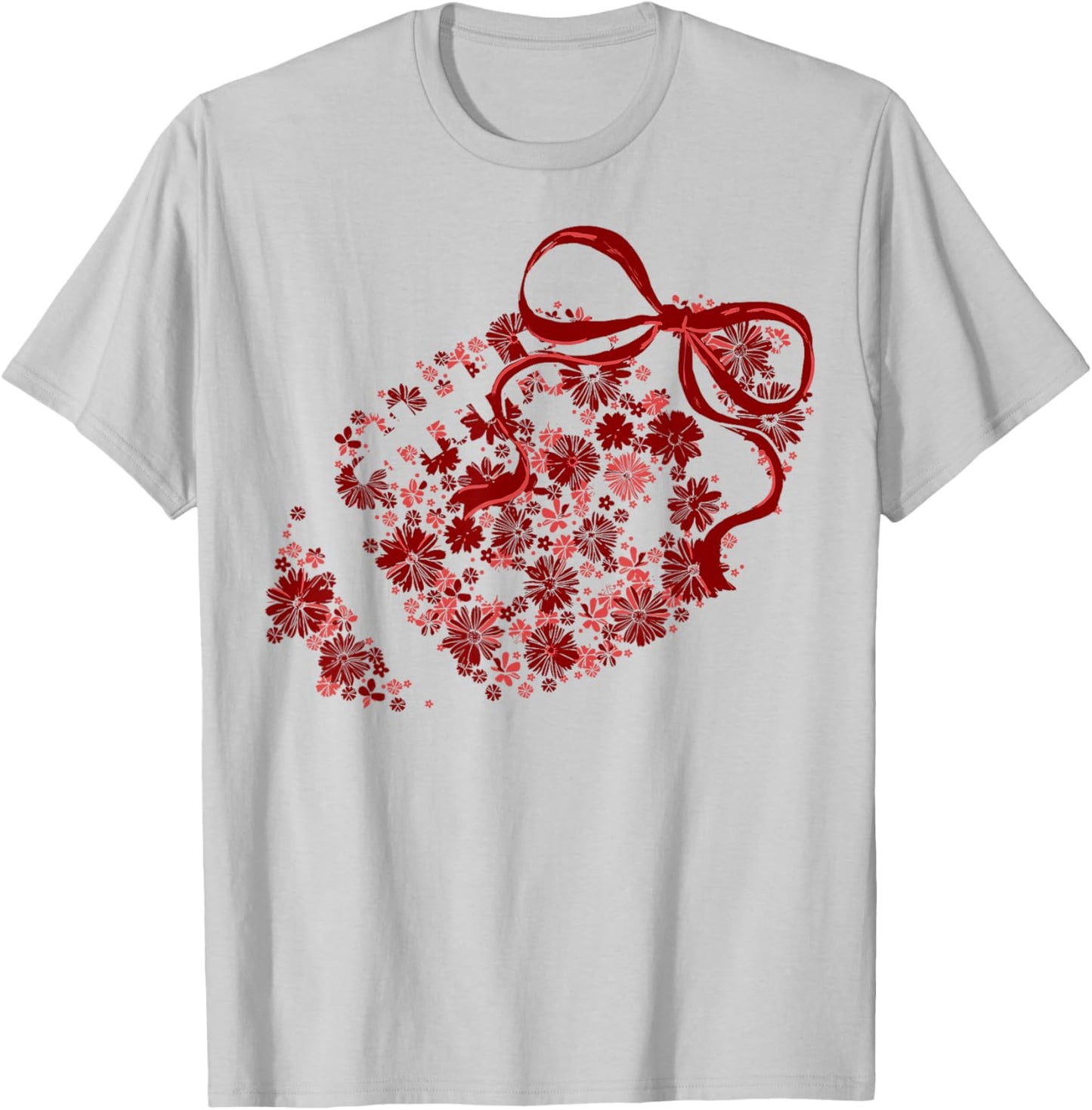 Floral Football Game Day Girly Coquette Team Spirit Maroon T-Shirt - T-Shirt | Ash