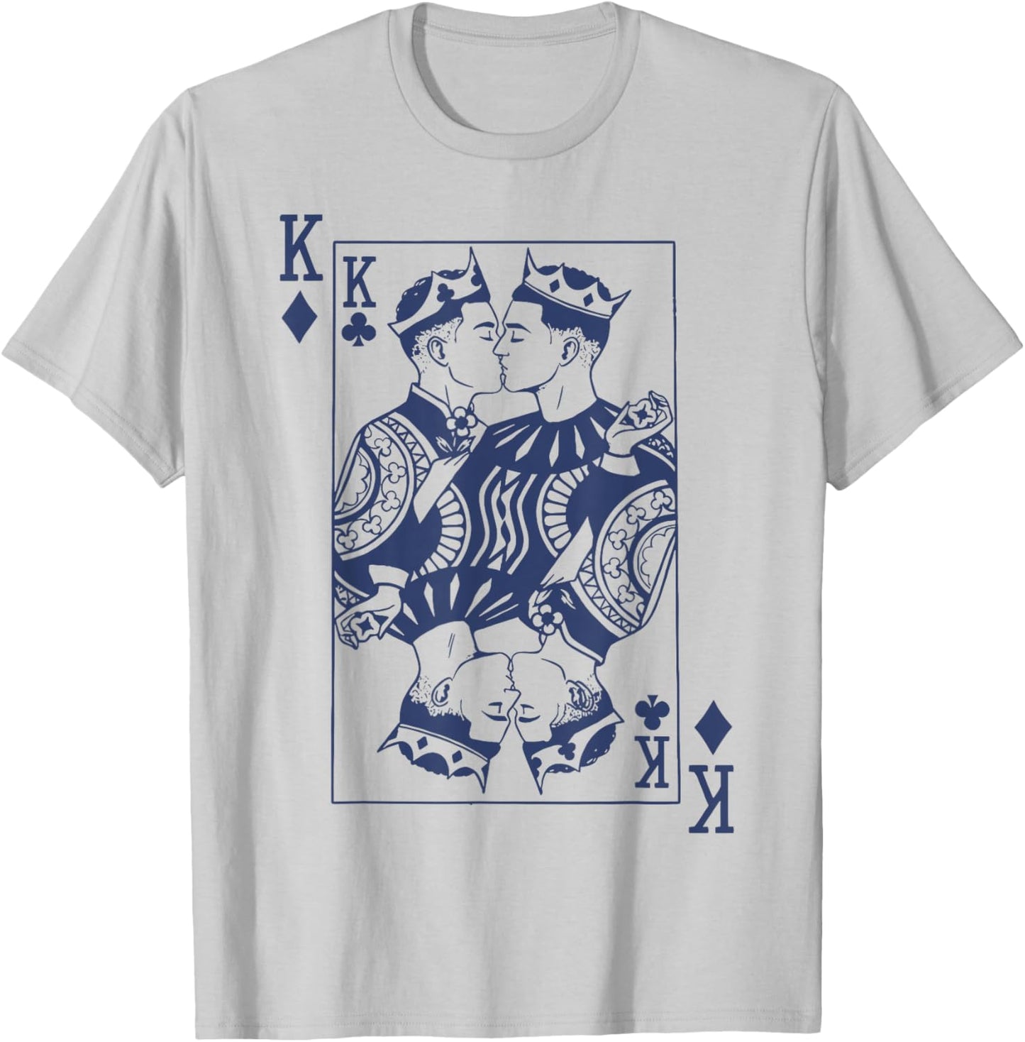 King of Hearts Gay Couple Playing Cards LGBTQ Pride Month T-Shirt - T-Shirt | Ash