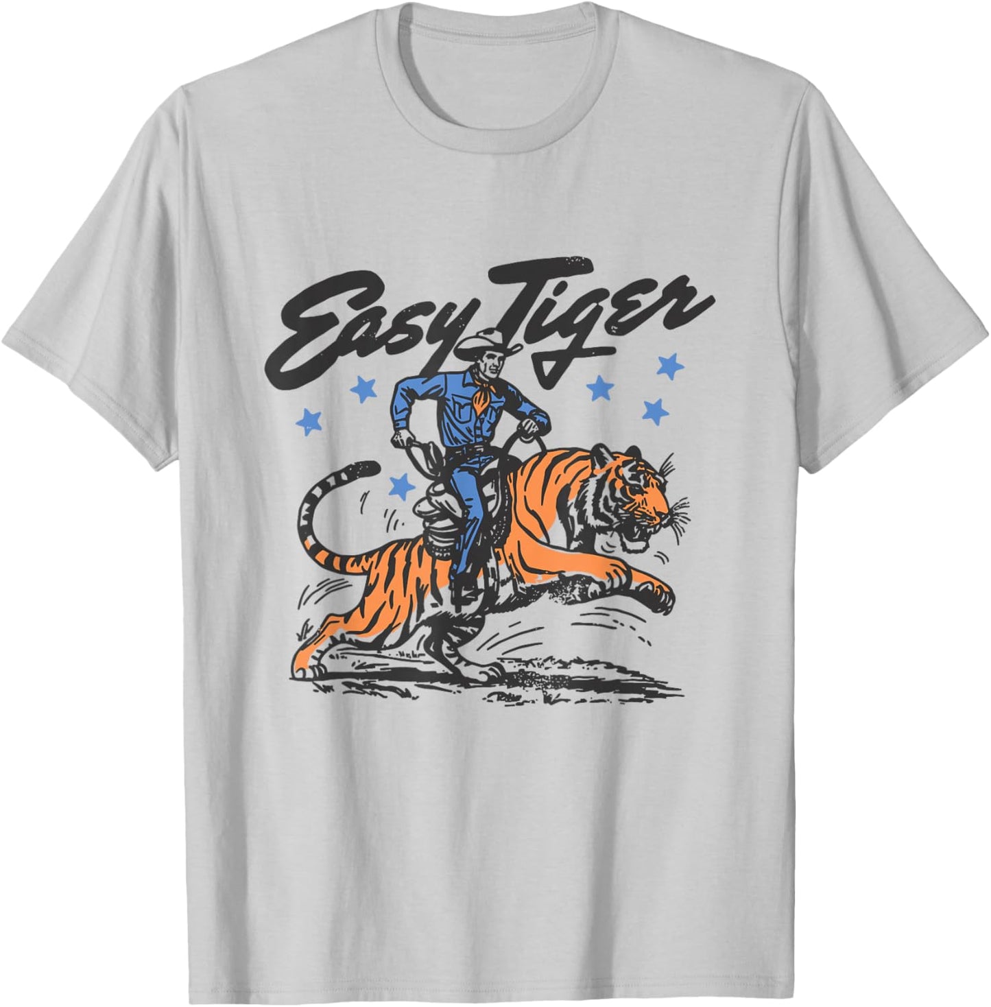 Trendy Vintage Easy Tiger Cowboy Western Boho Hippie Style T-Shirt - T-Shirt | Ash