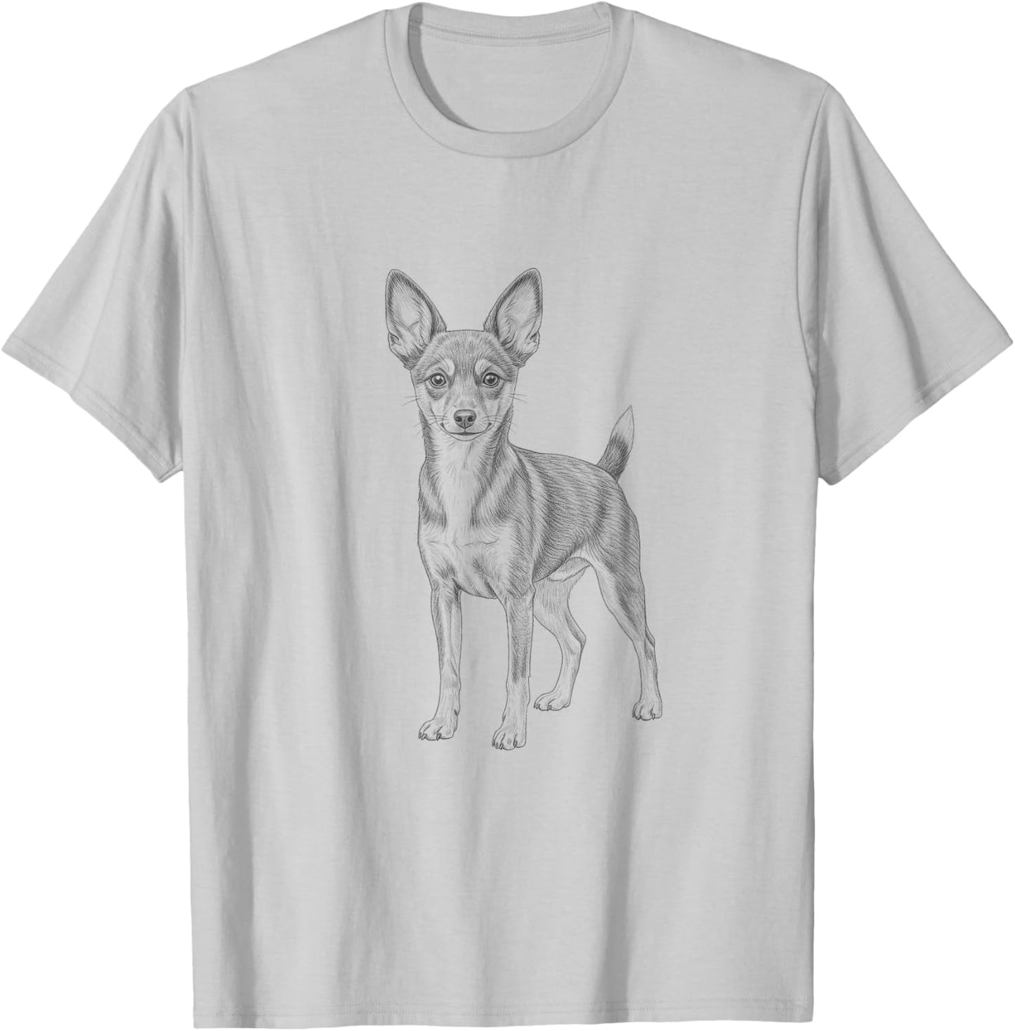 Vintage Toy Fox Terrier Drawing Art Design T-Shirt - T-Shirt | Ash