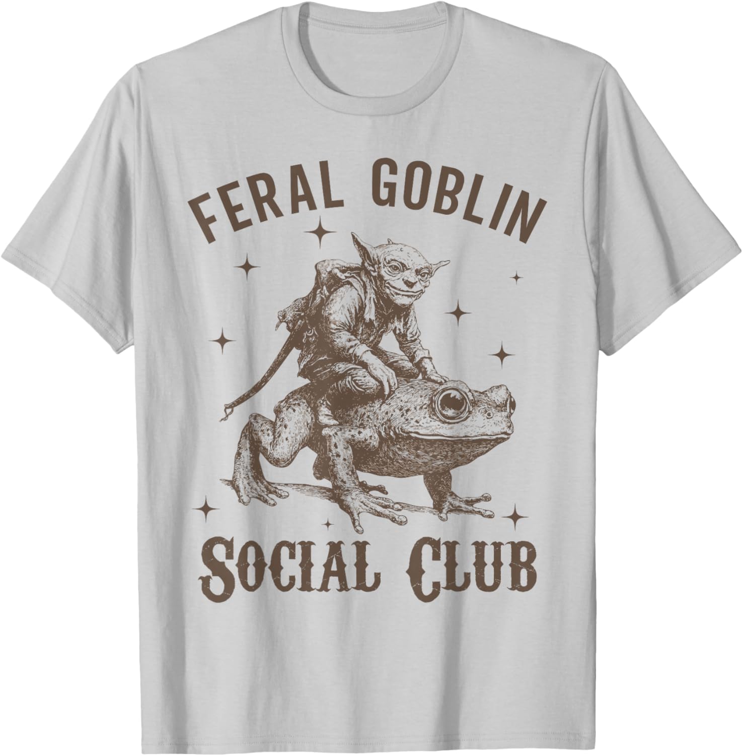 Funny Goblincore Feral Goblin Social Club T-Shirt - T-Shirt | Ash