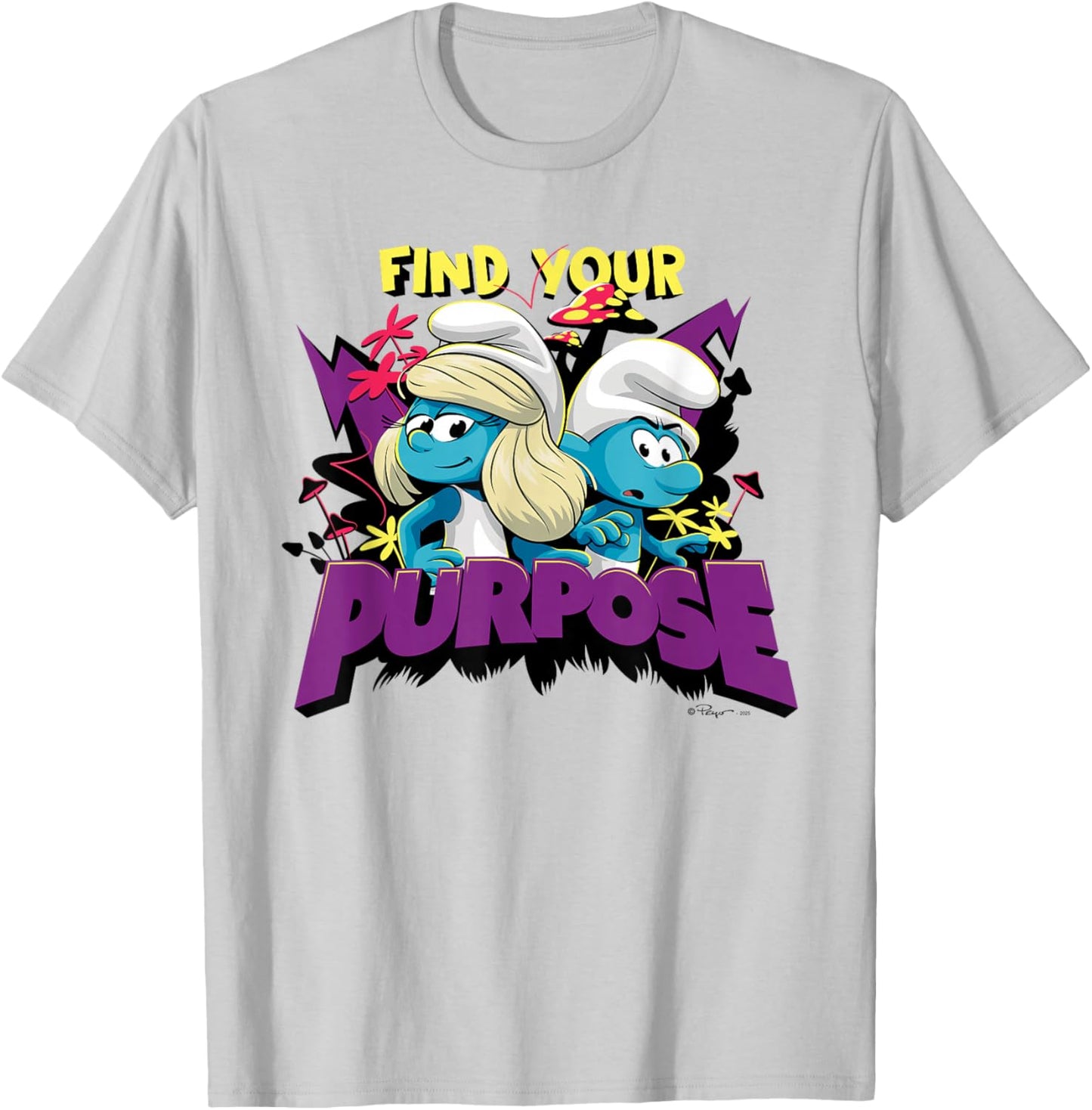 The Smurfs Movie Find Your Purpose Smurfette T-Shirt - T-Shirt | Ash
