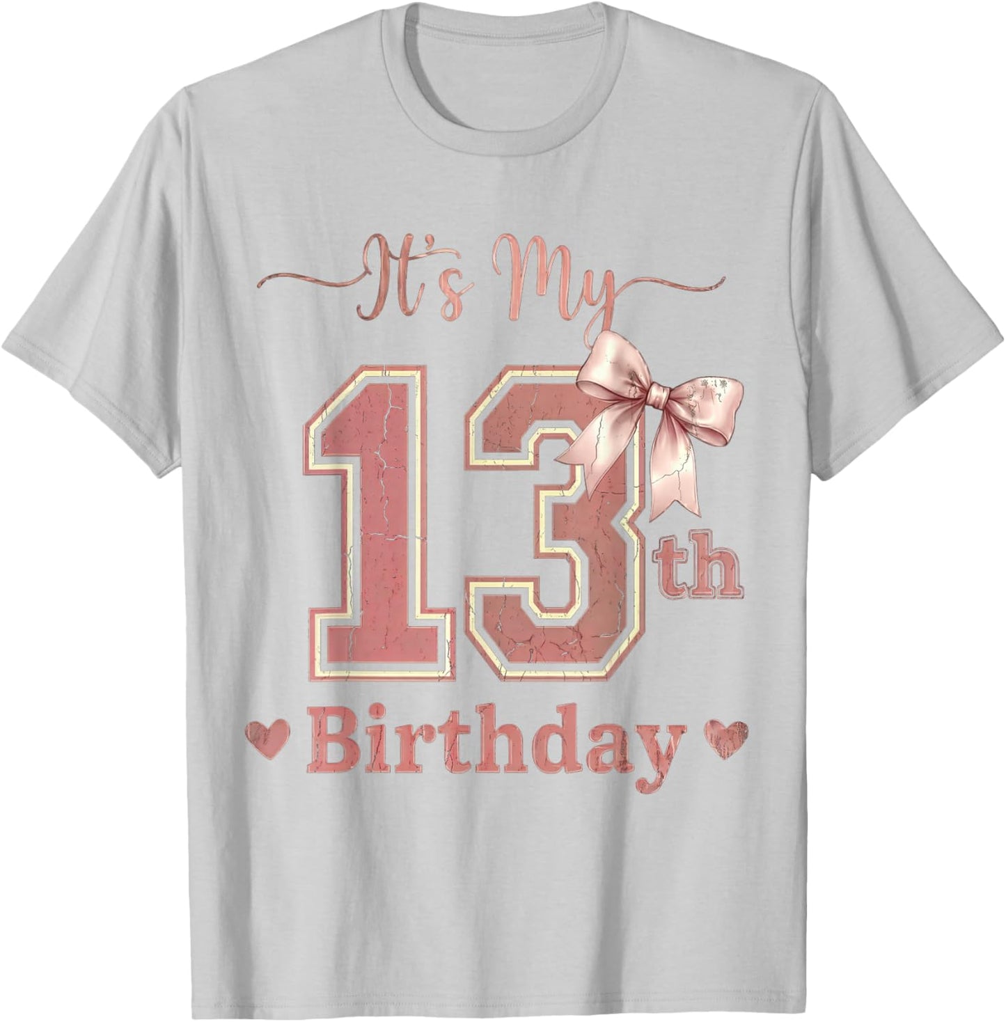It's My 13th Birthday Girl Coquette Bow Pink 13 Year Old T-Shirt - T-Shirt | Ash
