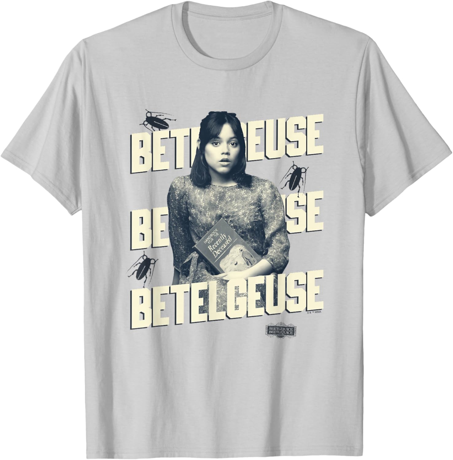 Beetlejuice Beetlejuice Astrid Holding Book Vintage T-Shirt - T-Shirt | Ash