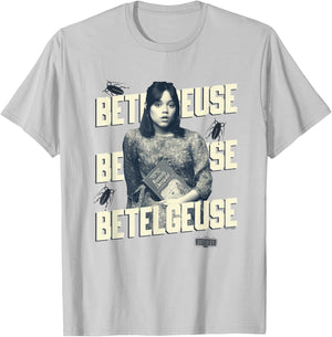 Beetlejuice Beetlejuice Astrid Holding Book Vintage T-Shirt - T-Shirt | Ash