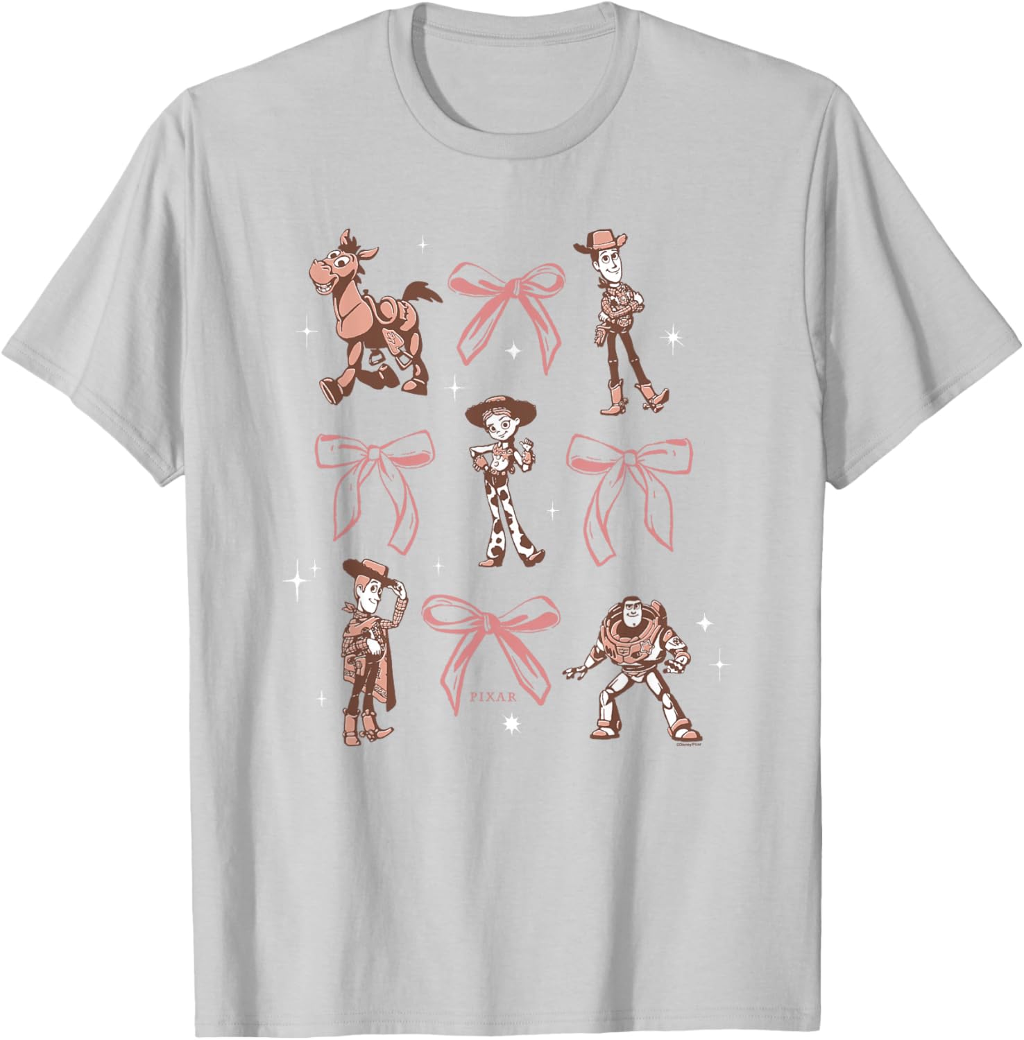Disney Pixar Toy Story 5 Pink Coquette Bows T-Shirt - T-Shirt | Ash