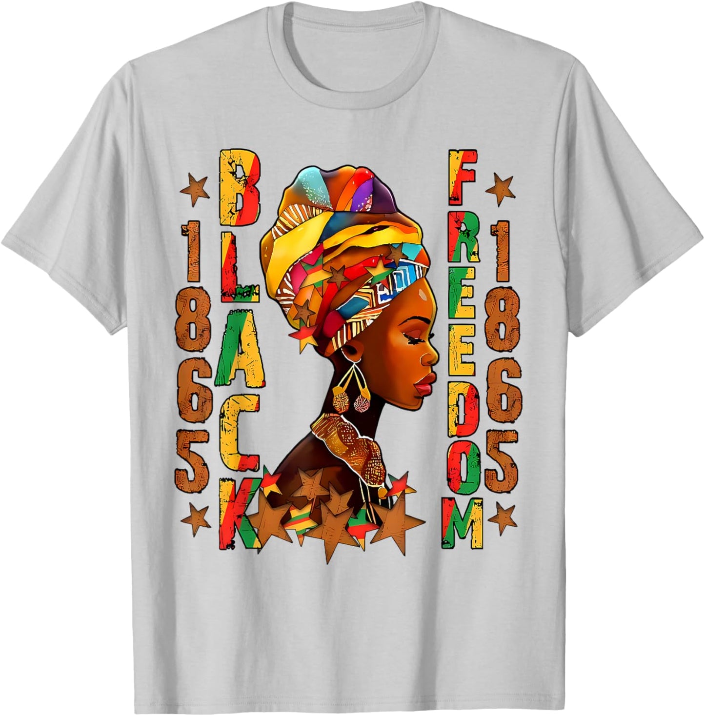 Juneteenth 1865 Freedom Day Black Women Girl African Queen T-Shirt - T-Shirt | Ash