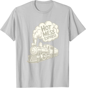 Hot Mess Express Cute Mom T-Shirt - T-Shirt | Ash