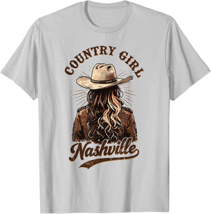 Nashville Country Music Cow Girl Vacation Bride Bachelorette , white, S T-Shirt - T-Shirt | Ash