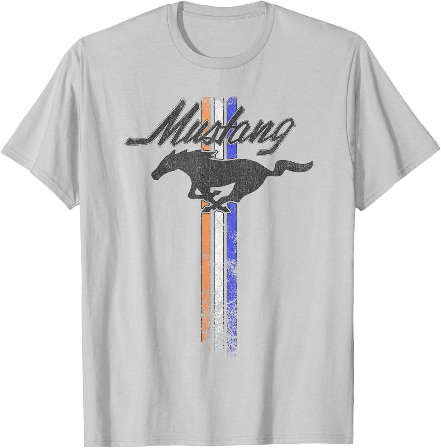 Ford Mustang Pony Stripes T-Shirt - T-Shirt | Ash