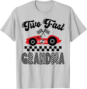 Two Fast Grandma of The Birthday Boy Racing Car Matching T-Shirt - T-Shirt | Ash