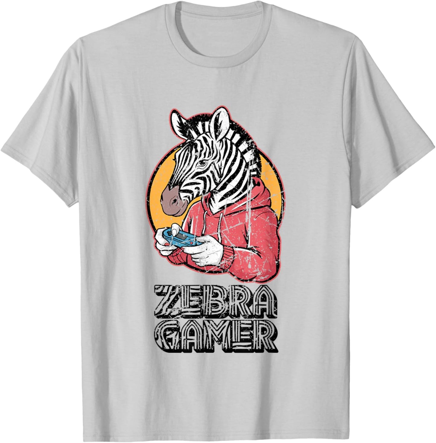 Zebra Gamer Graphic Design For Gamer Kids T-Shirt - T-Shirt | Ash