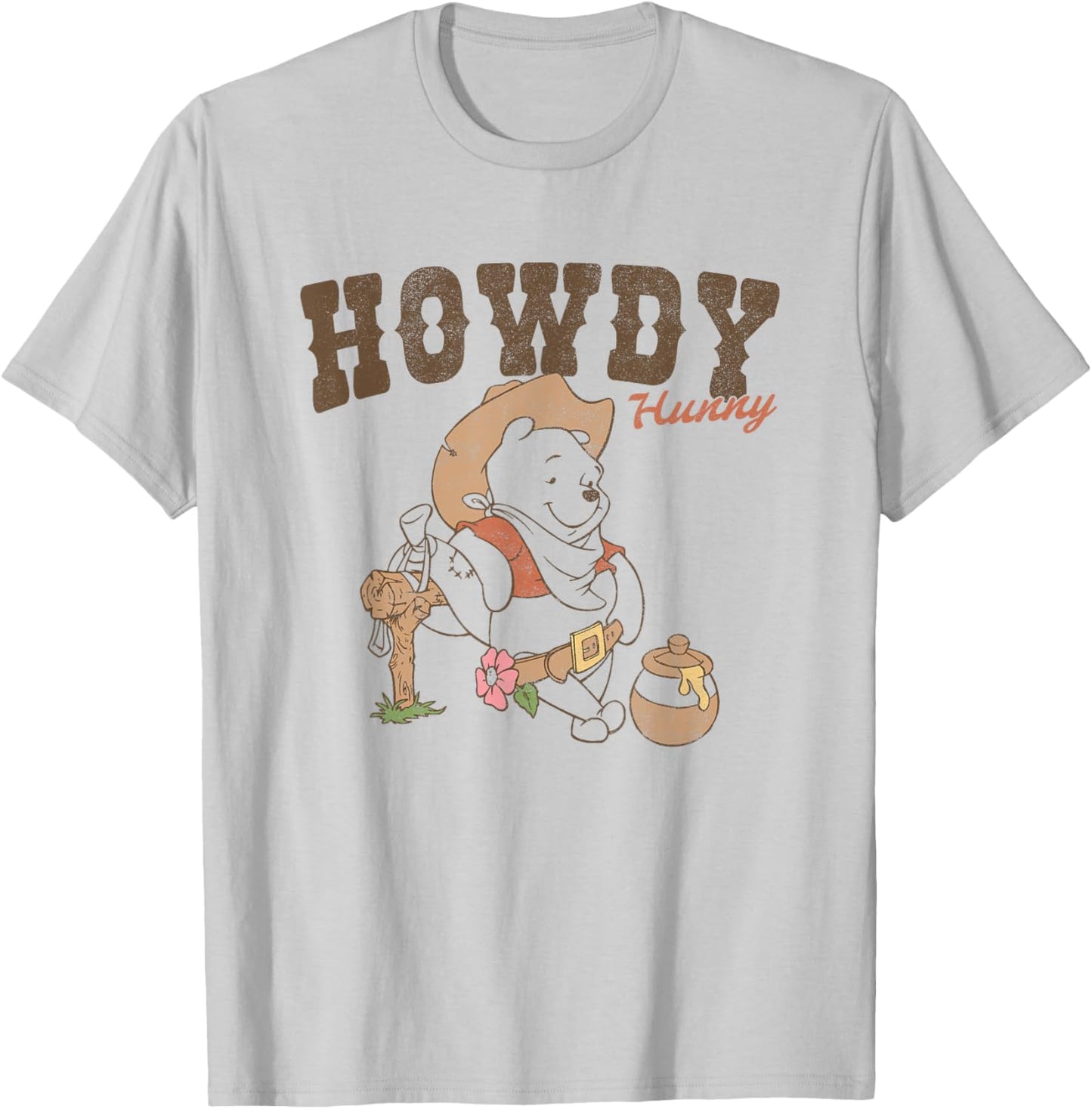 Disney Winnie The Pooh Howdy Hunny Western Bear T-Shirt - T-Shirt | Ash