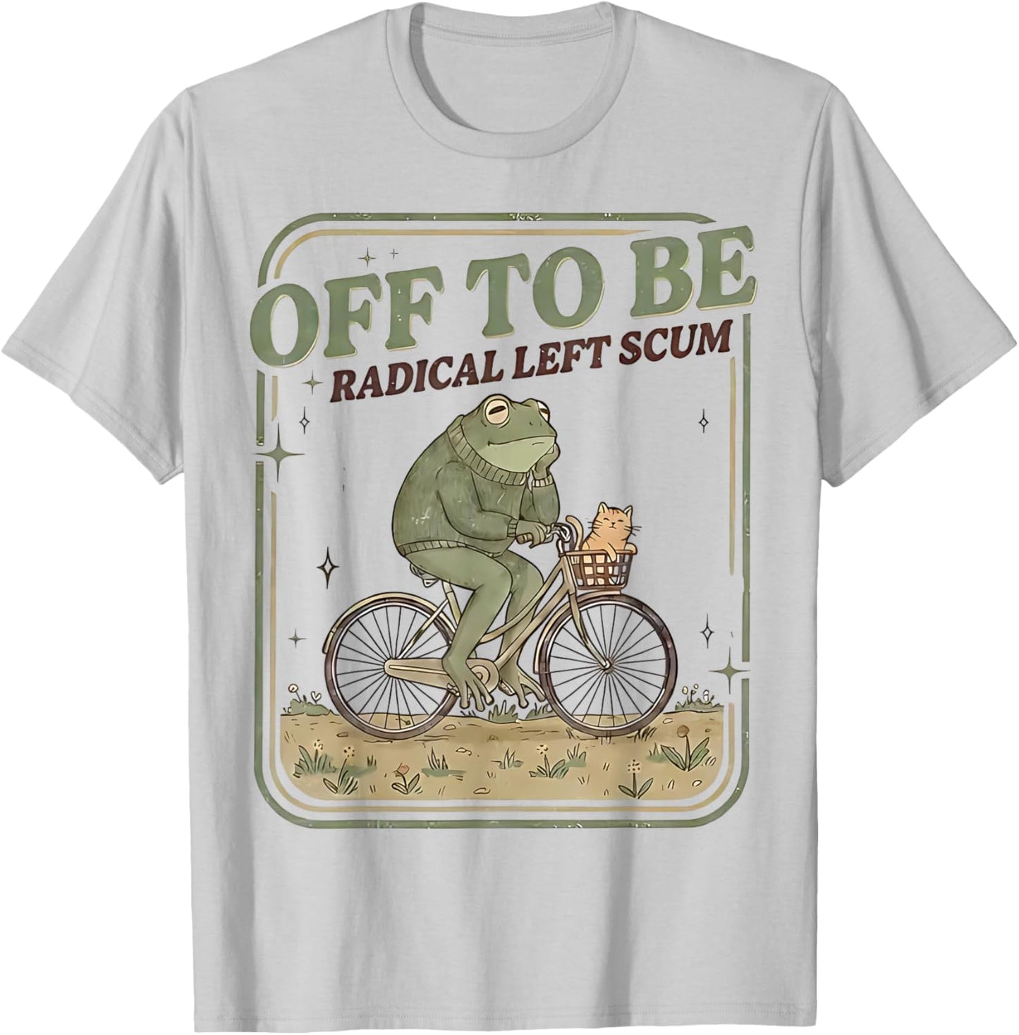 Frog Bicycle Meme T-Shirt - T-Shirt | Ash