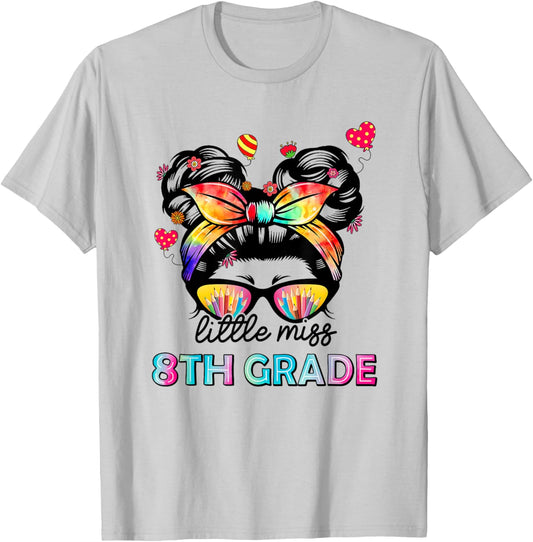 Little Miss Eighth Grade Back To School 8th Grade Girls T-Shirt - T-Shirt | Ash