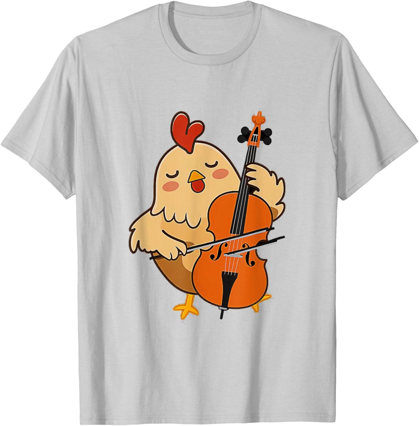 Cellist Chicken Cello Player Orchestra Music Animal Lover T-Shirt - T-Shirt | Ash