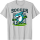 Soccer Shark Playing Soccer T-Shirt - T-Shirt | Ash