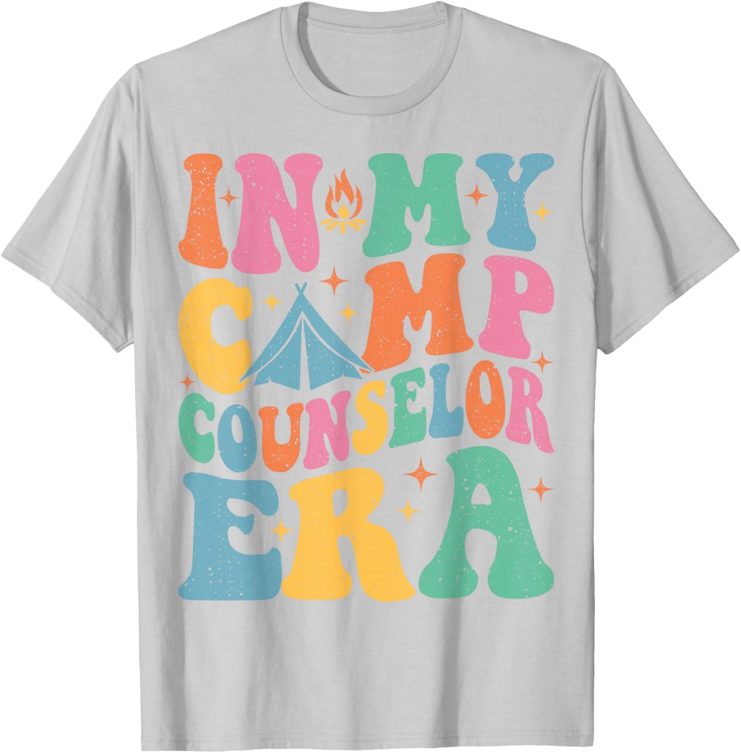 in My Camp Counselor Era Groovy Summer Camp Counselor T-Shirt - T-Shirt | Ash