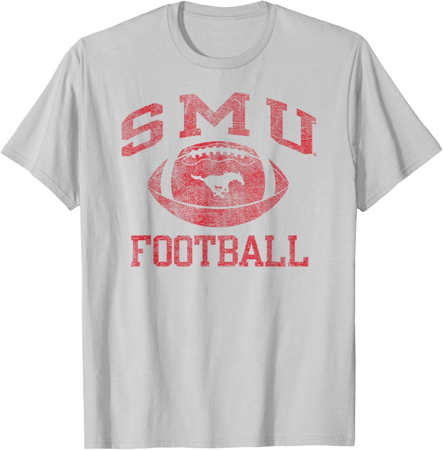 SMU Mustangs Football Intensity White Officially Licensed T-Shirt - T-Shirt | Ash