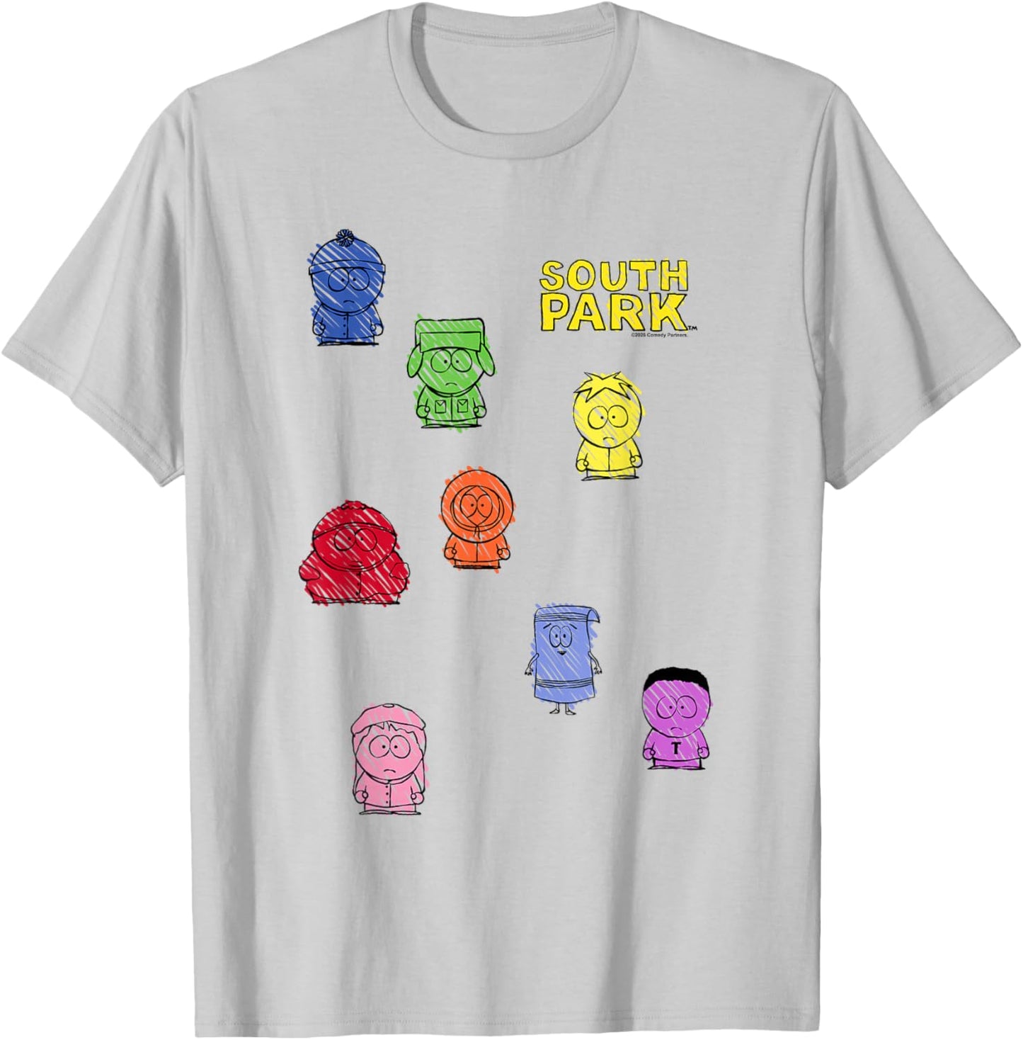 South Park Rainbow Coloring Book Characters Funny Cartoon T-Shirt - T-Shirt | Ash