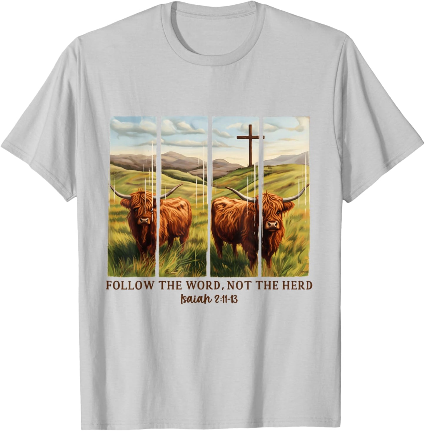 Follow The Word Not The Herd Christian Vintage Bible Verse T-Shirt - T-Shirt | Ash