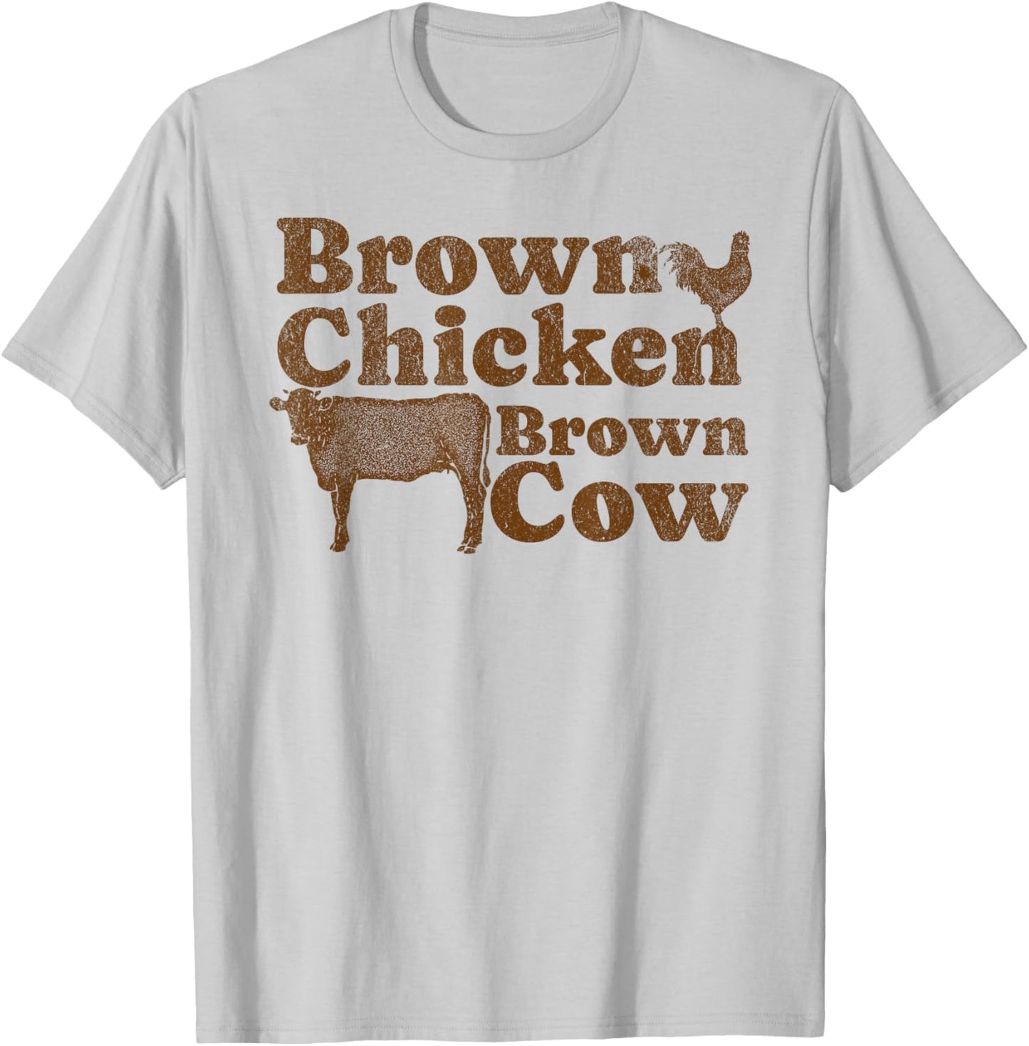 Brown Chicken Brown Cow 1970s Music Bow Chicka Wow Wow Joke T-Shirt - T-Shirt | Ash