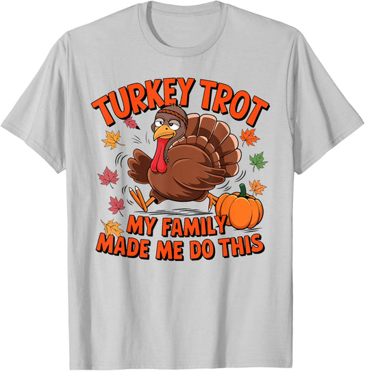 Thanksgiving Run Race Footrace Turkey Trot 2024 Men Women T-Shirt - T-Shirt | Ash