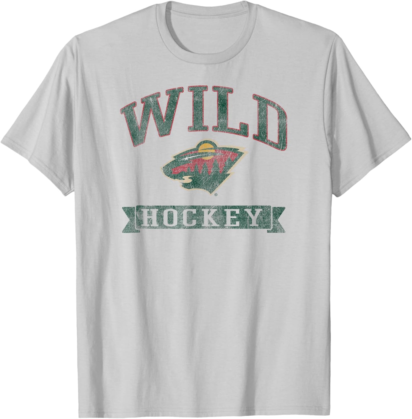 Minnesota Wild Vintage Hockey Gray Officially Licensed T-Shirt - T-Shirt | Ash