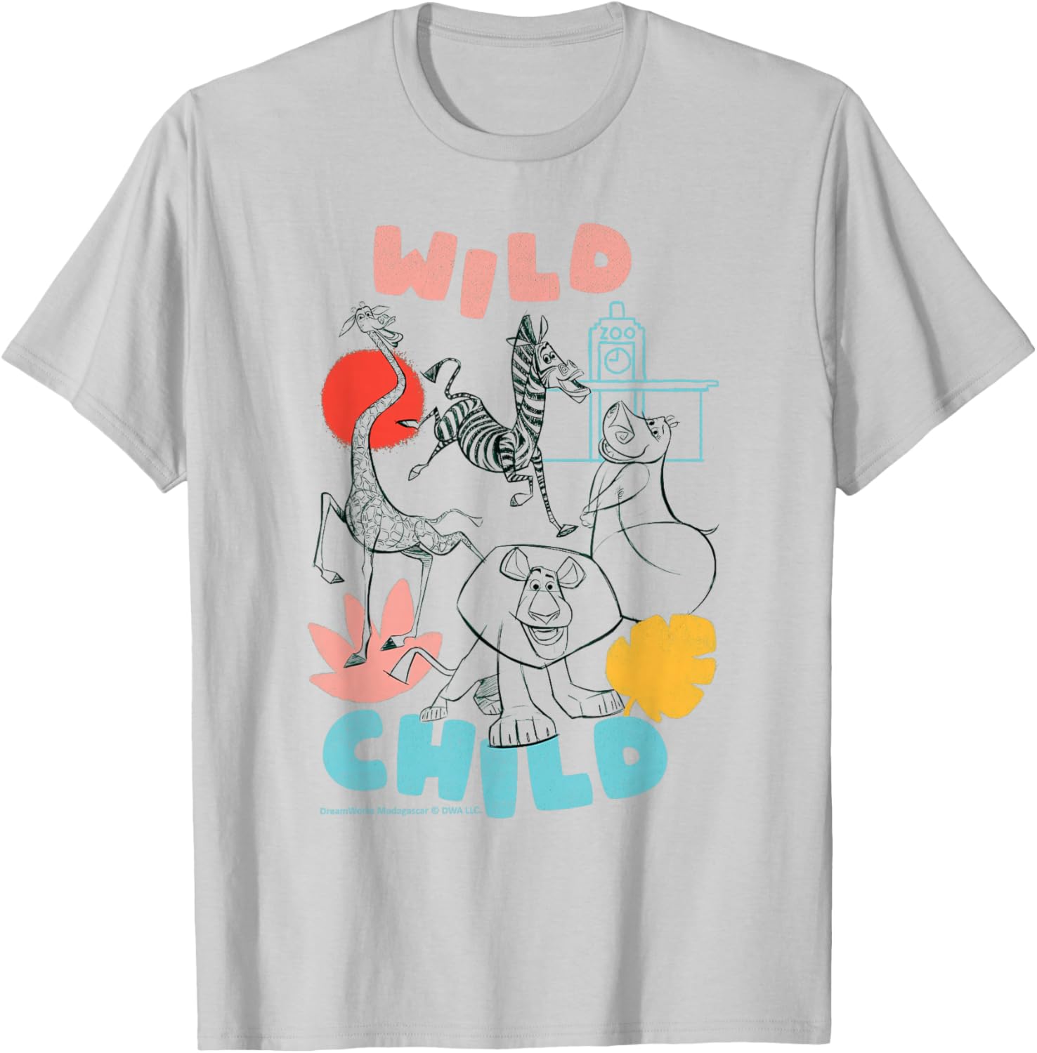 Wild Child Madagascar Zoo Adventure Fun T-Shirt - T-Shirt | Ash