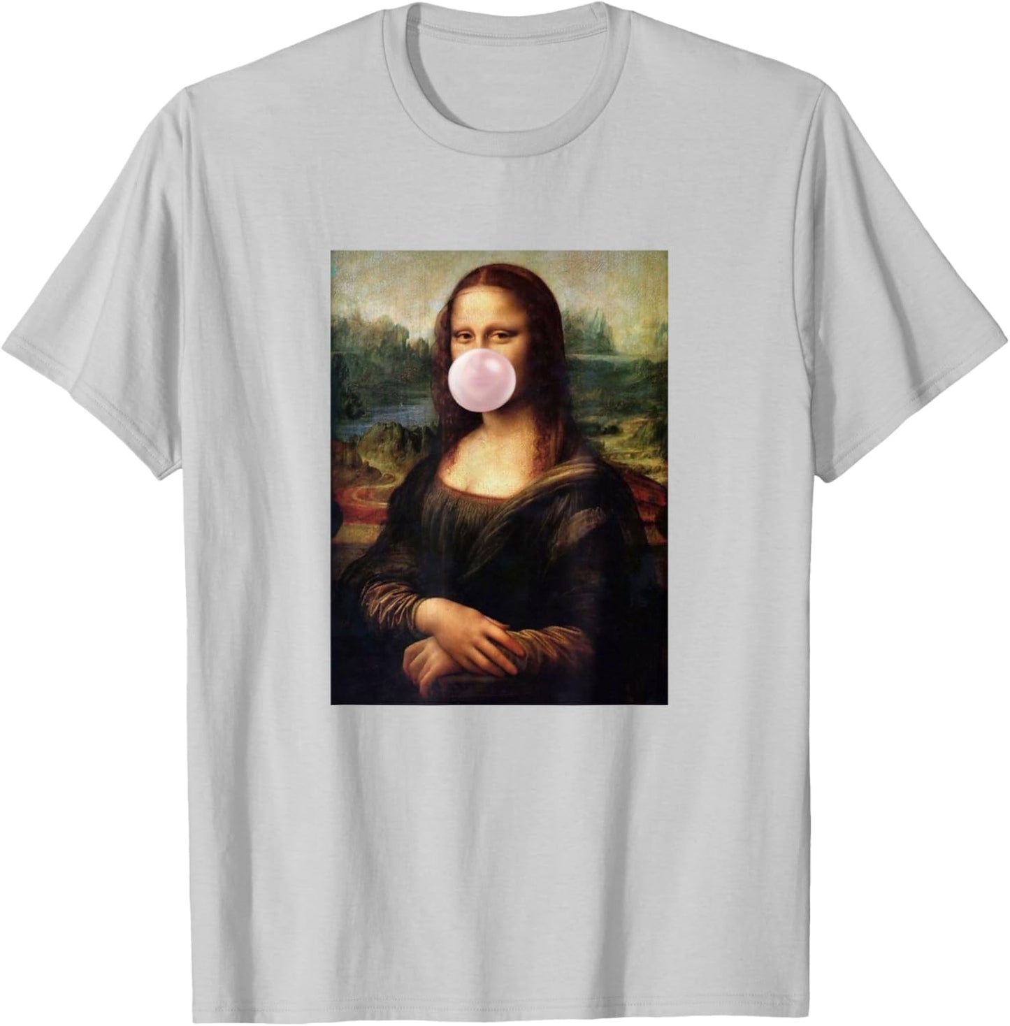 Mona Lisa Mona Lisa Bubblegum Bubble Mona Lisa T-Shirt - T-Shirt | Ash
