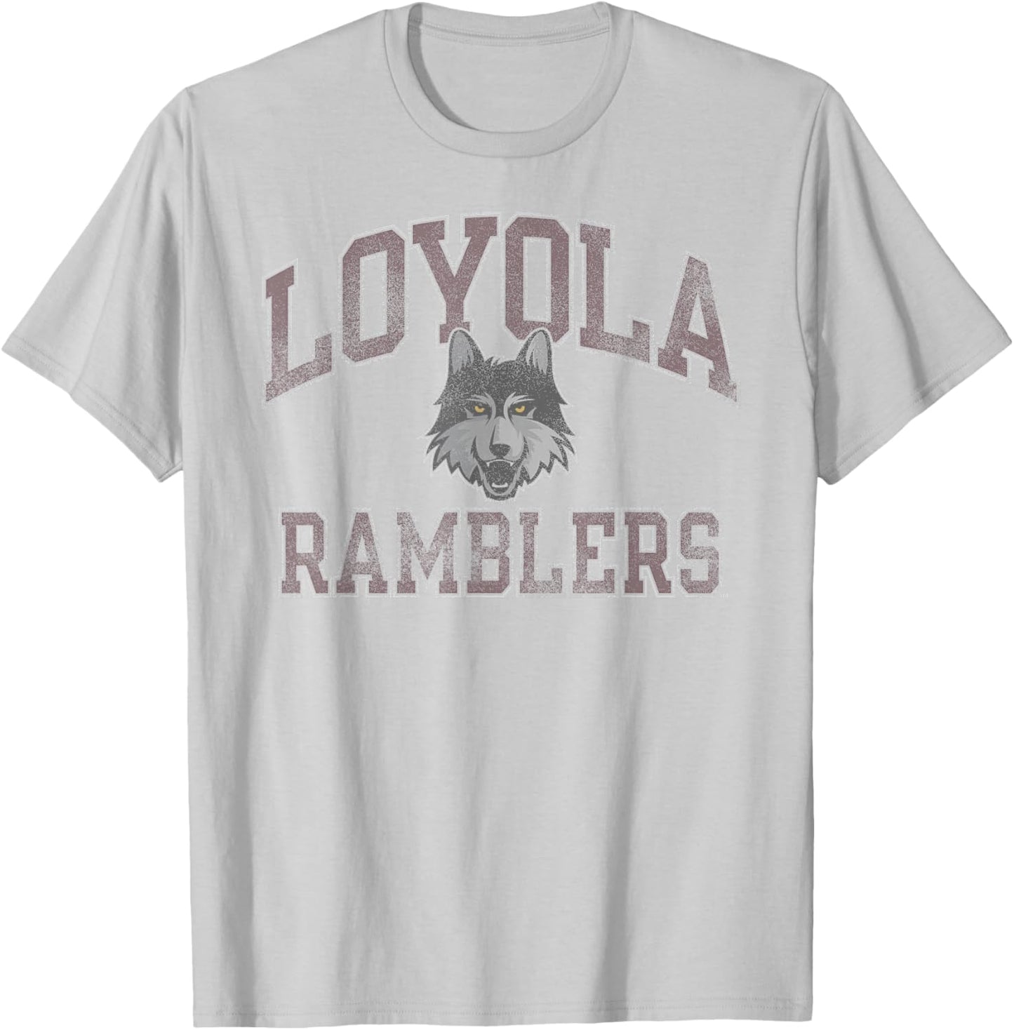 Loyola Chicago Ramblers Vintage Worn Gray T-Shirt - T-Shirt | Ash