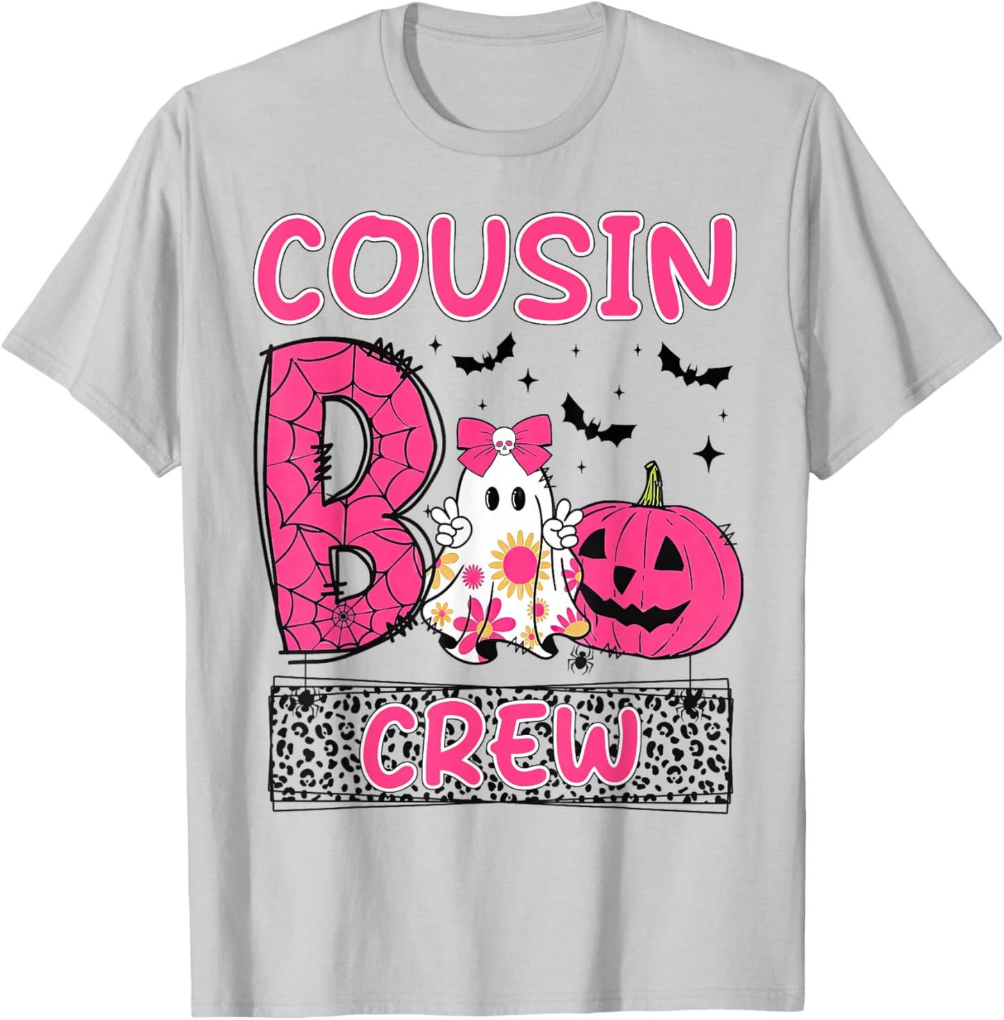 Cousin Boo Crew Girls Kids Matching Family Halloween T-Shirt - T-Shirt | Ash