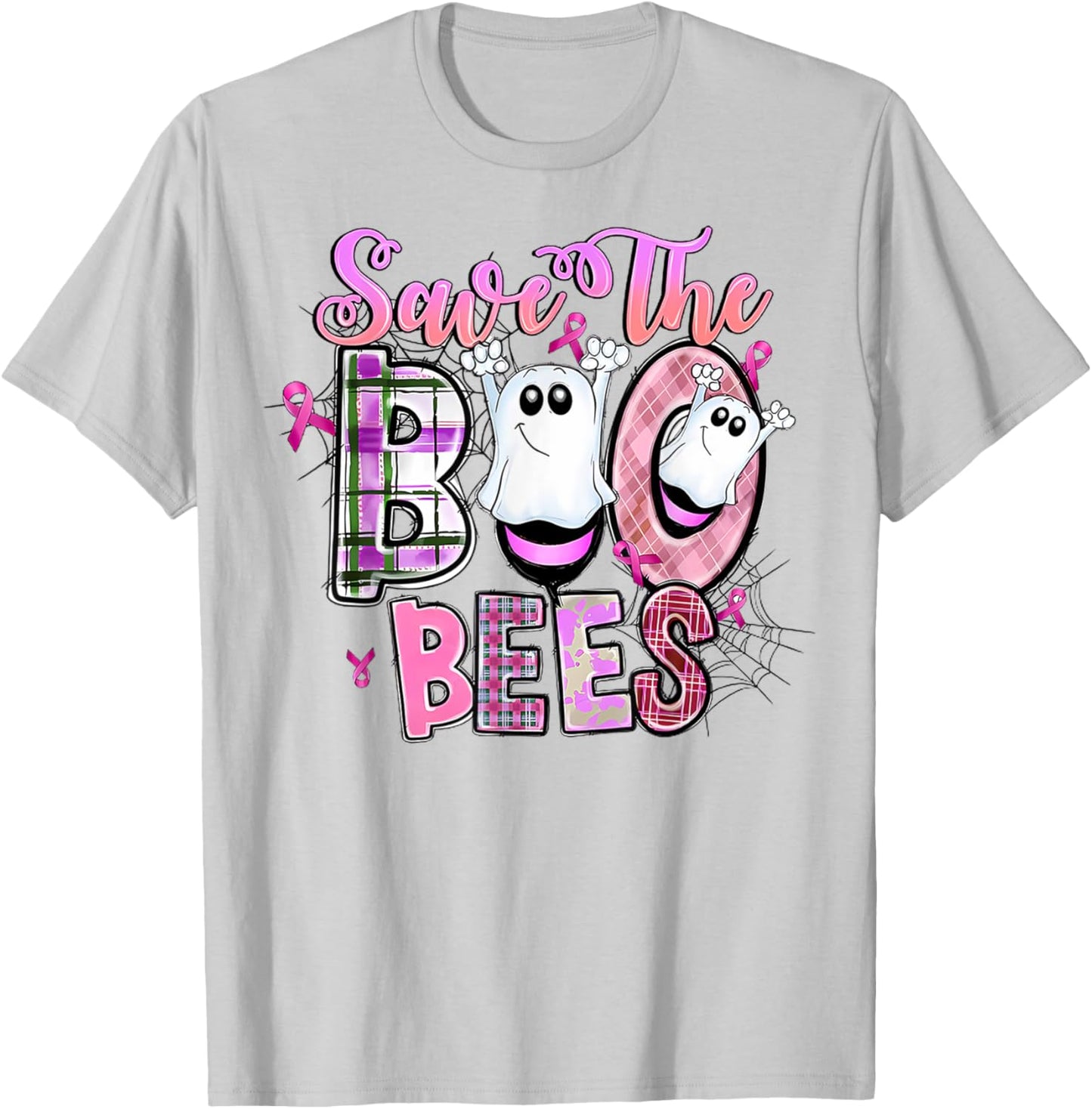 Save Your Boo Bees Shirts Funny Breast Cancer Halloween T-Shirt - T-Shirt | Ash