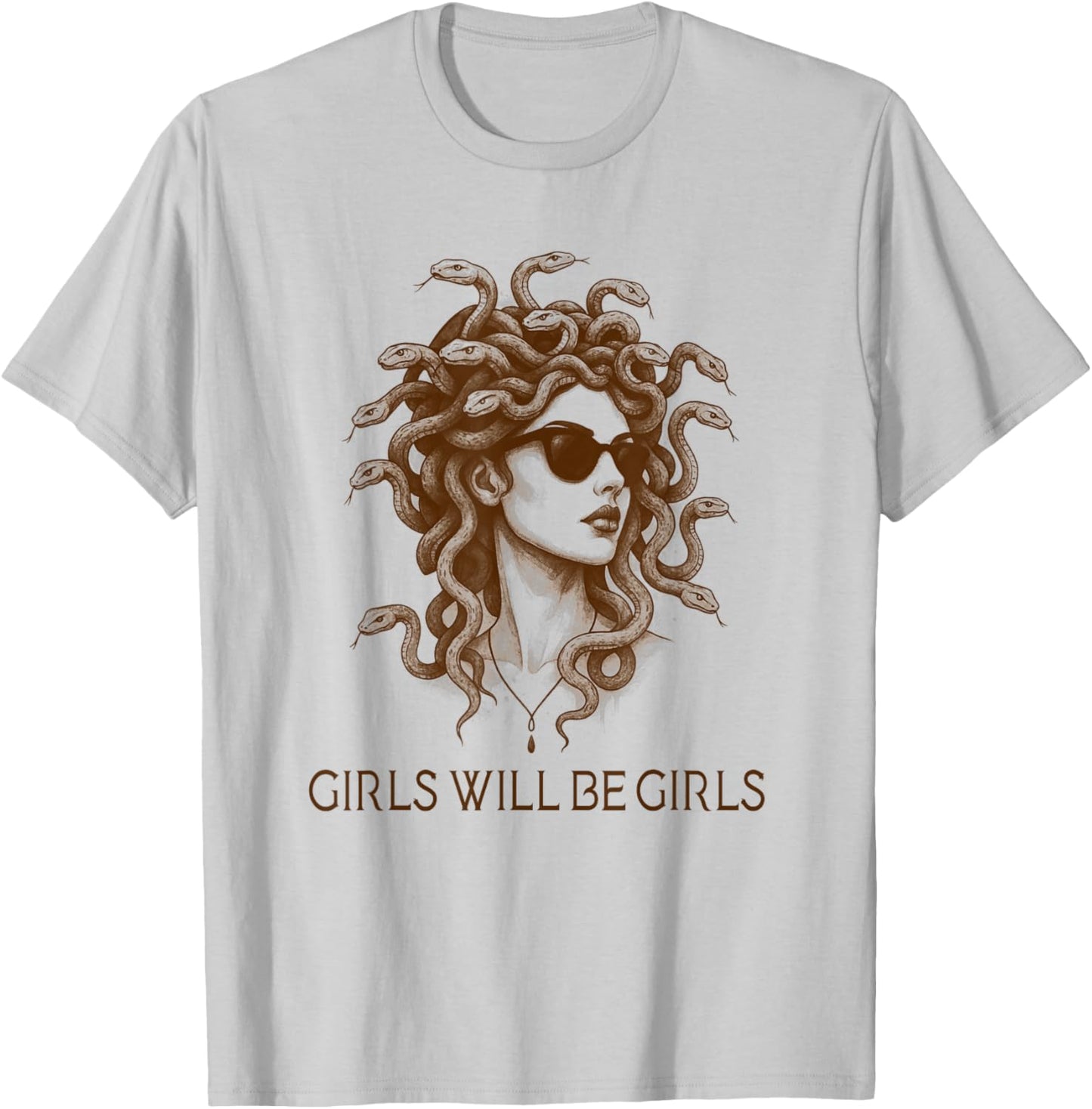 Girls Will Be Girls Feminist Medusa Feminism Greek Mythology T-Shirt - T-Shirt | Ash