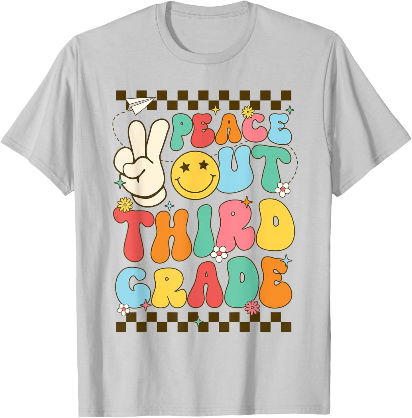 Last Day of Third Grade Peace Out Third Grade Graduation T-Shirt - T-Shirt | Ash