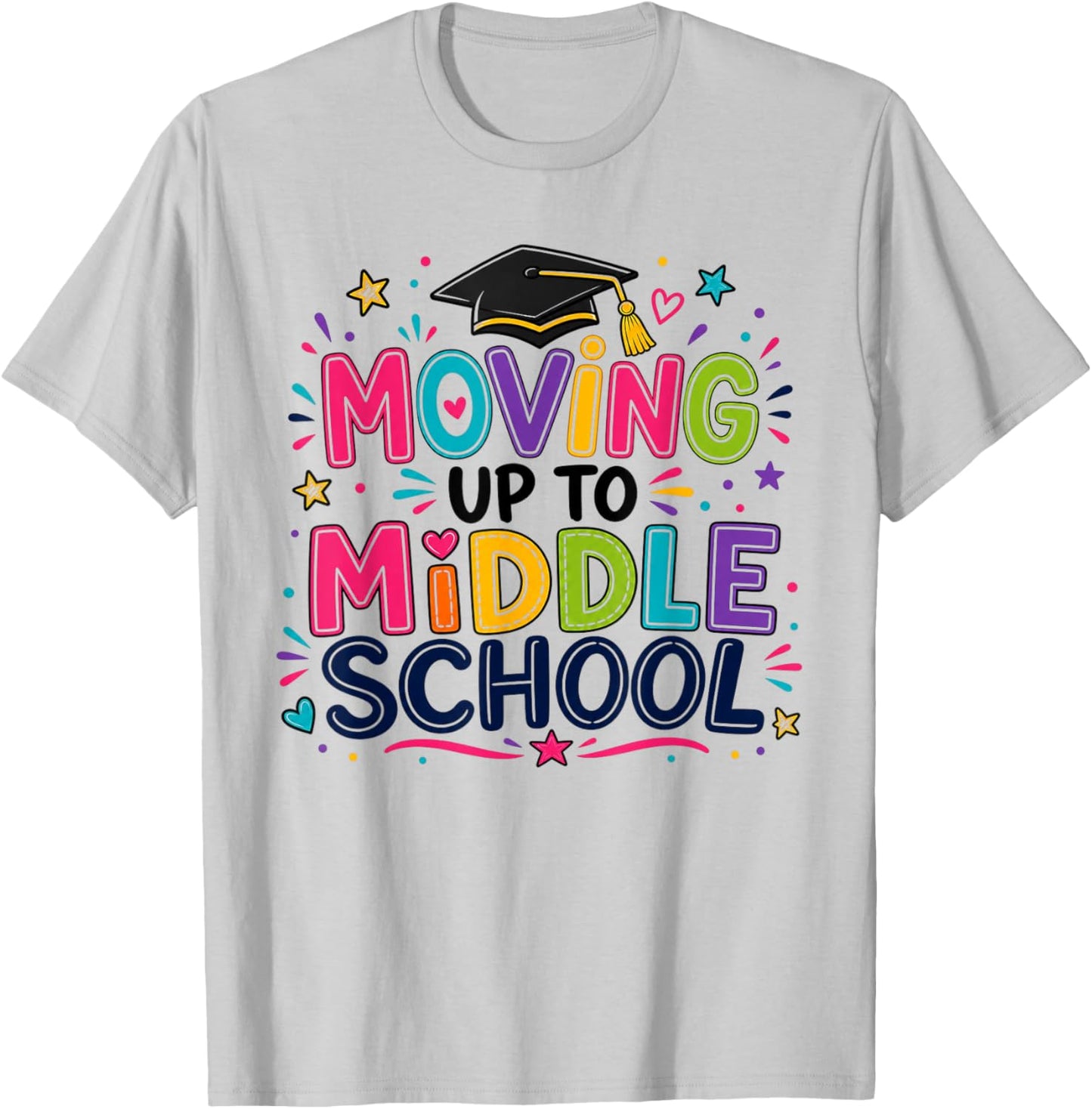 Moving Up to Middle School Elementary School Graduation Girl T-Shirt - T-Shirt | Ash