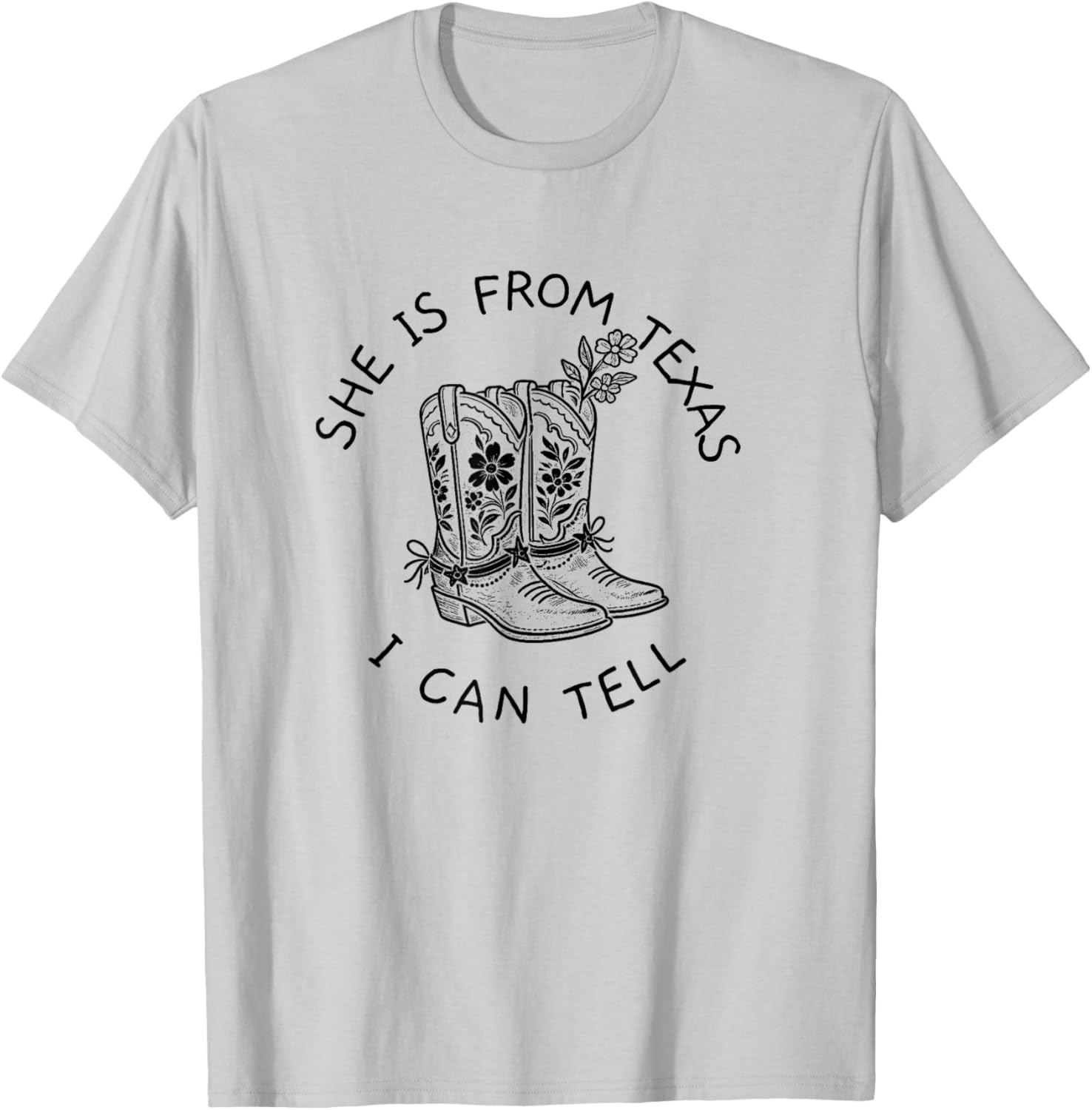 She is from Texas I Can Tell Funny Girl Women Texas Map Flag T-Shirt - T-Shirt | Ash